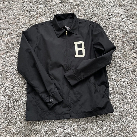 Ebbets Field Flannels Jacket B " THE LETTER BET " Black Men's XL - Picture 2 of 12